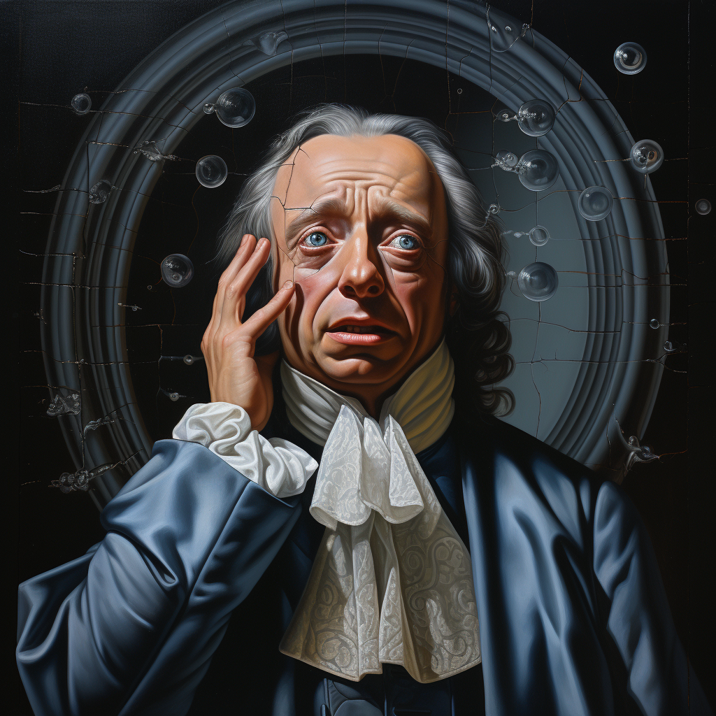 Depicting Euler crying while painting