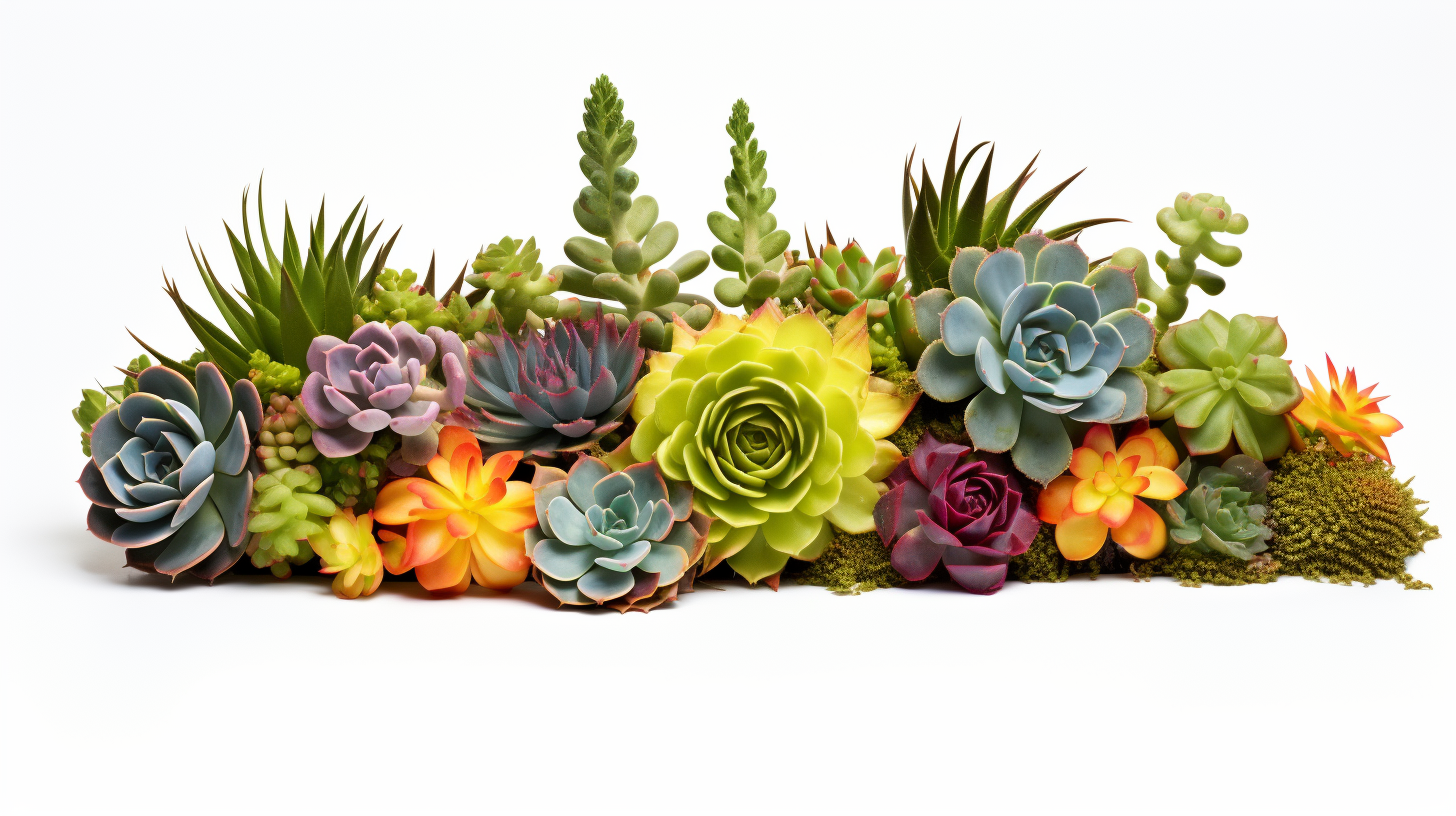 Variety of colorful Euphorbias, Cacti & Succulents