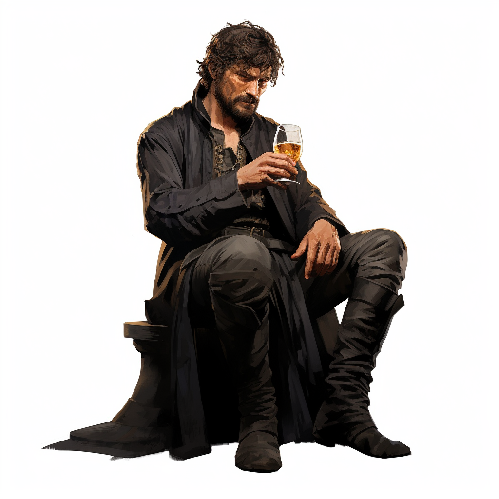 Euron Greyjoy holding a wine glass