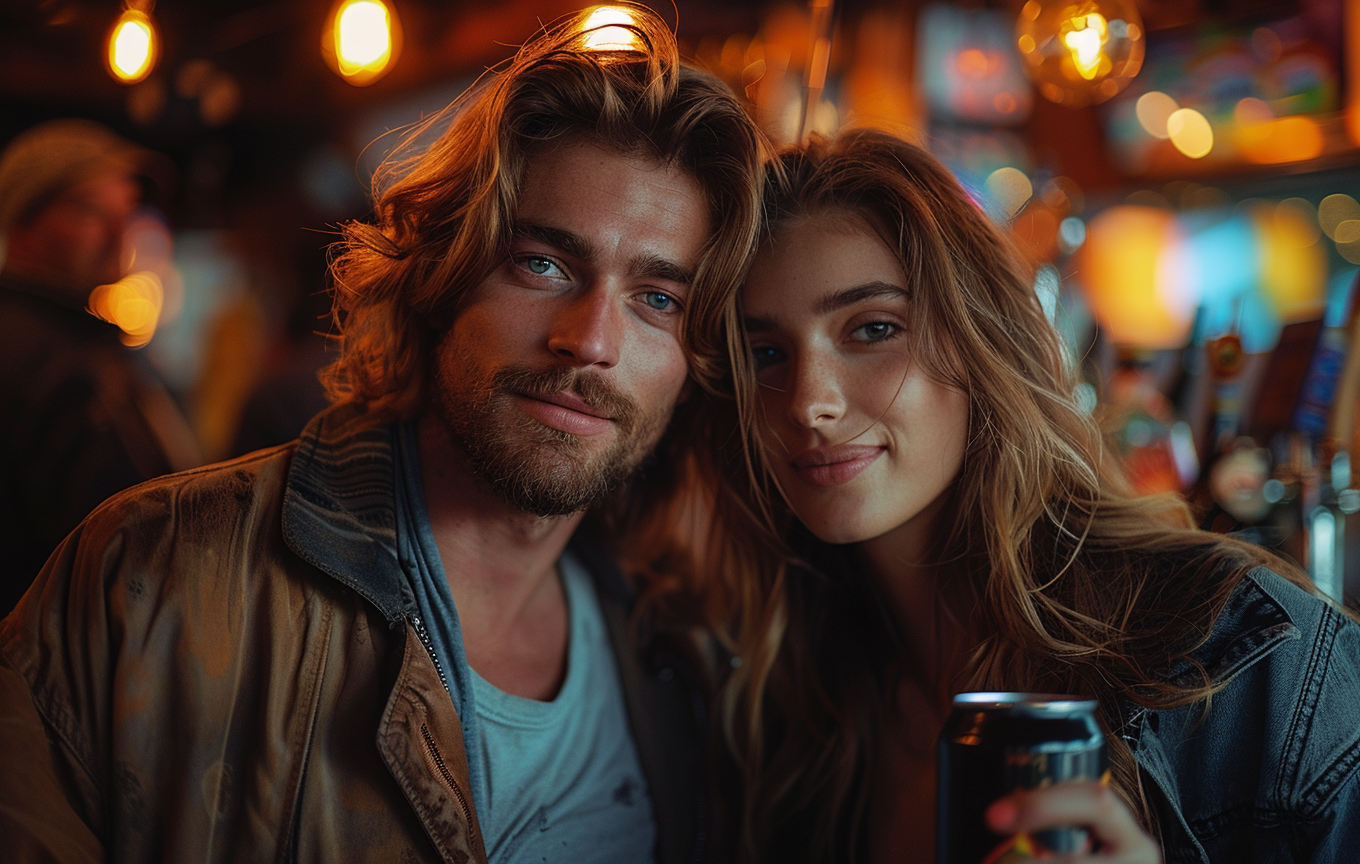 European couple holding black can