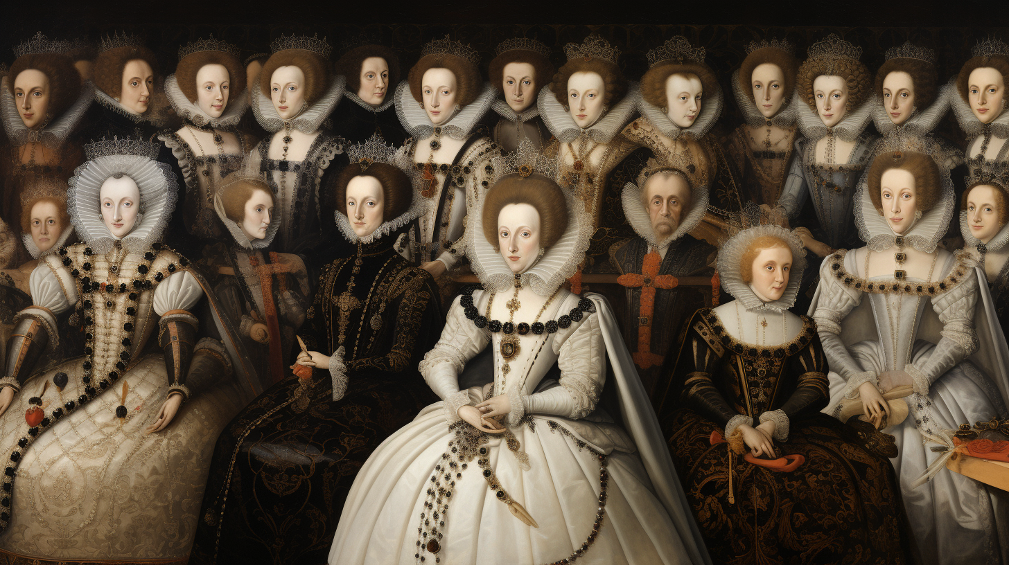 Noblewomen in a grand European court