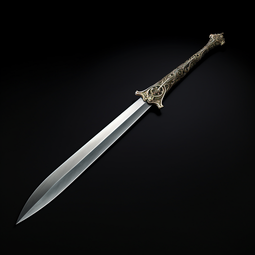 Curved single-edged European falchion sword