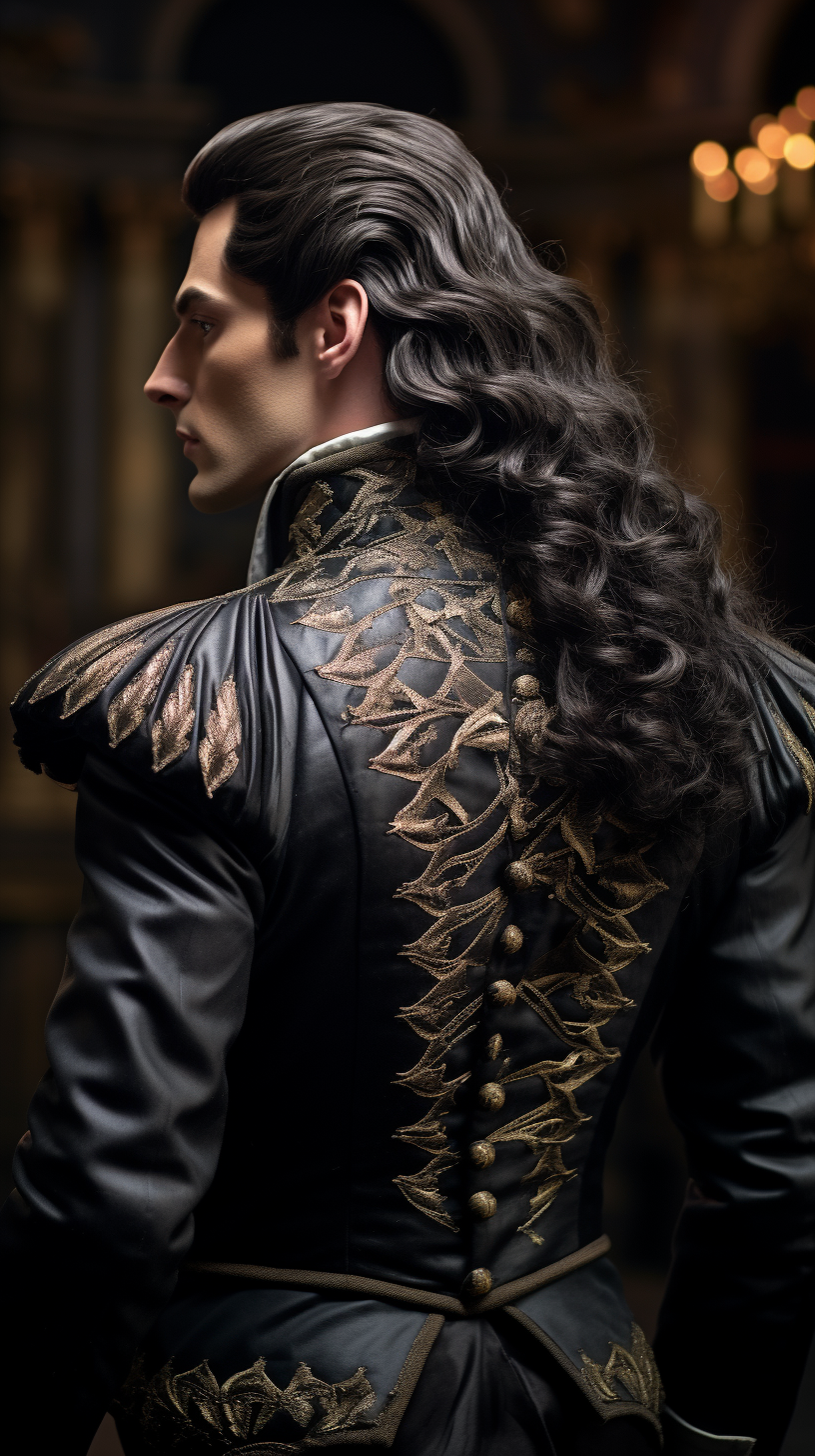 European Male Royal Black Wig