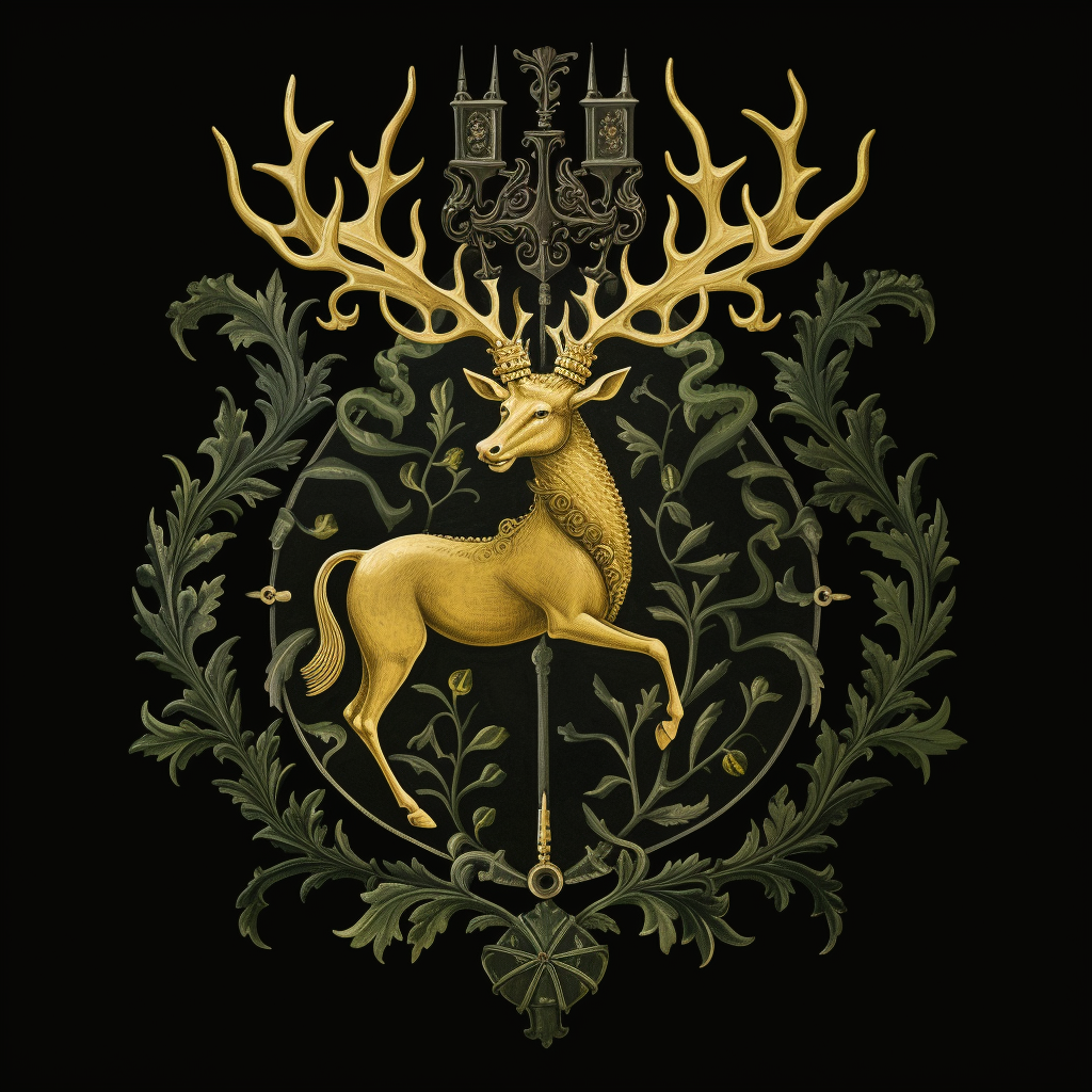 Medieval noble house crest with stag