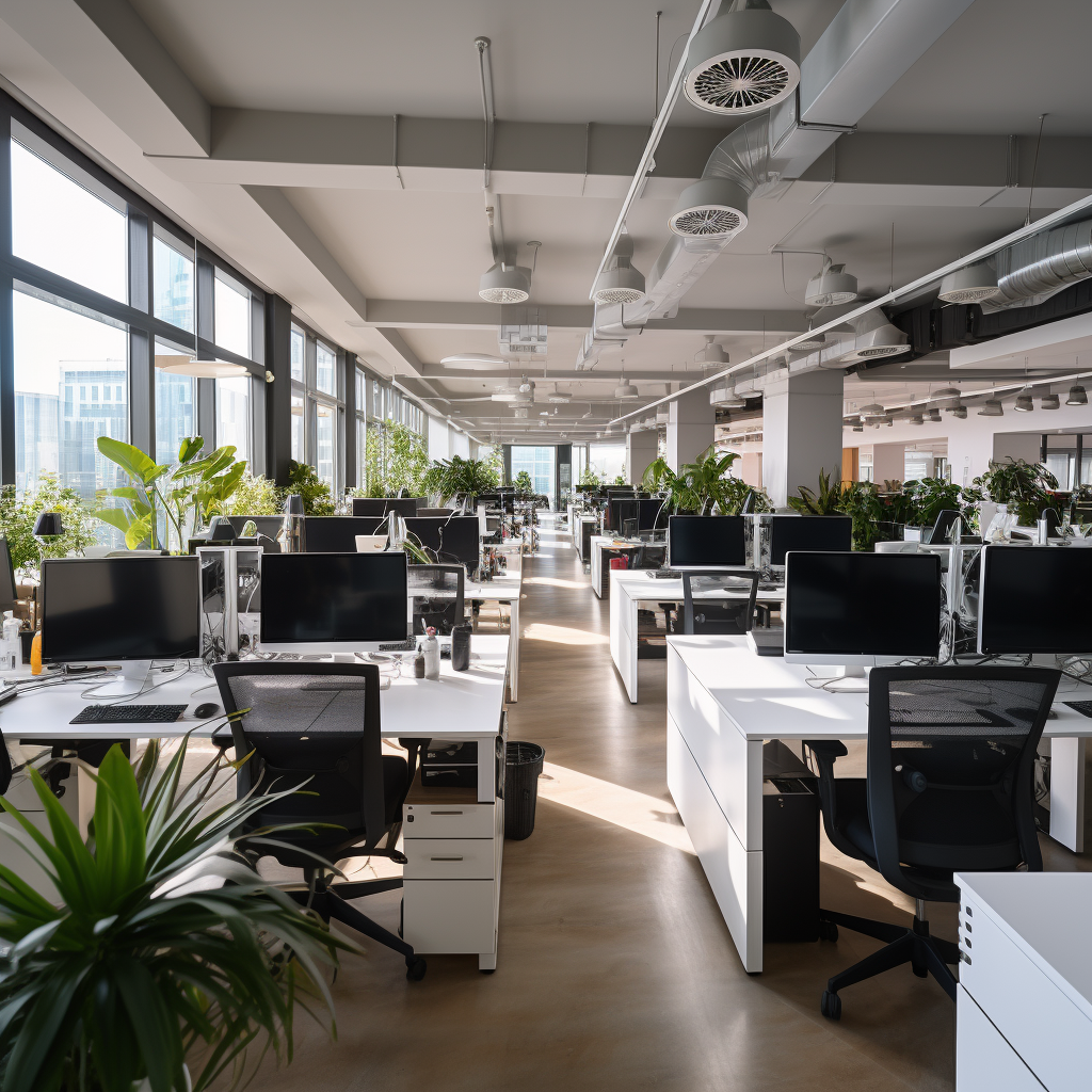 Empty European Startup Office with Desks