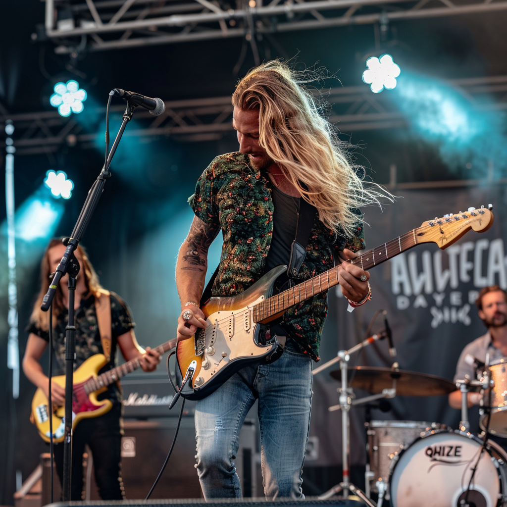 Band performing at summer festival