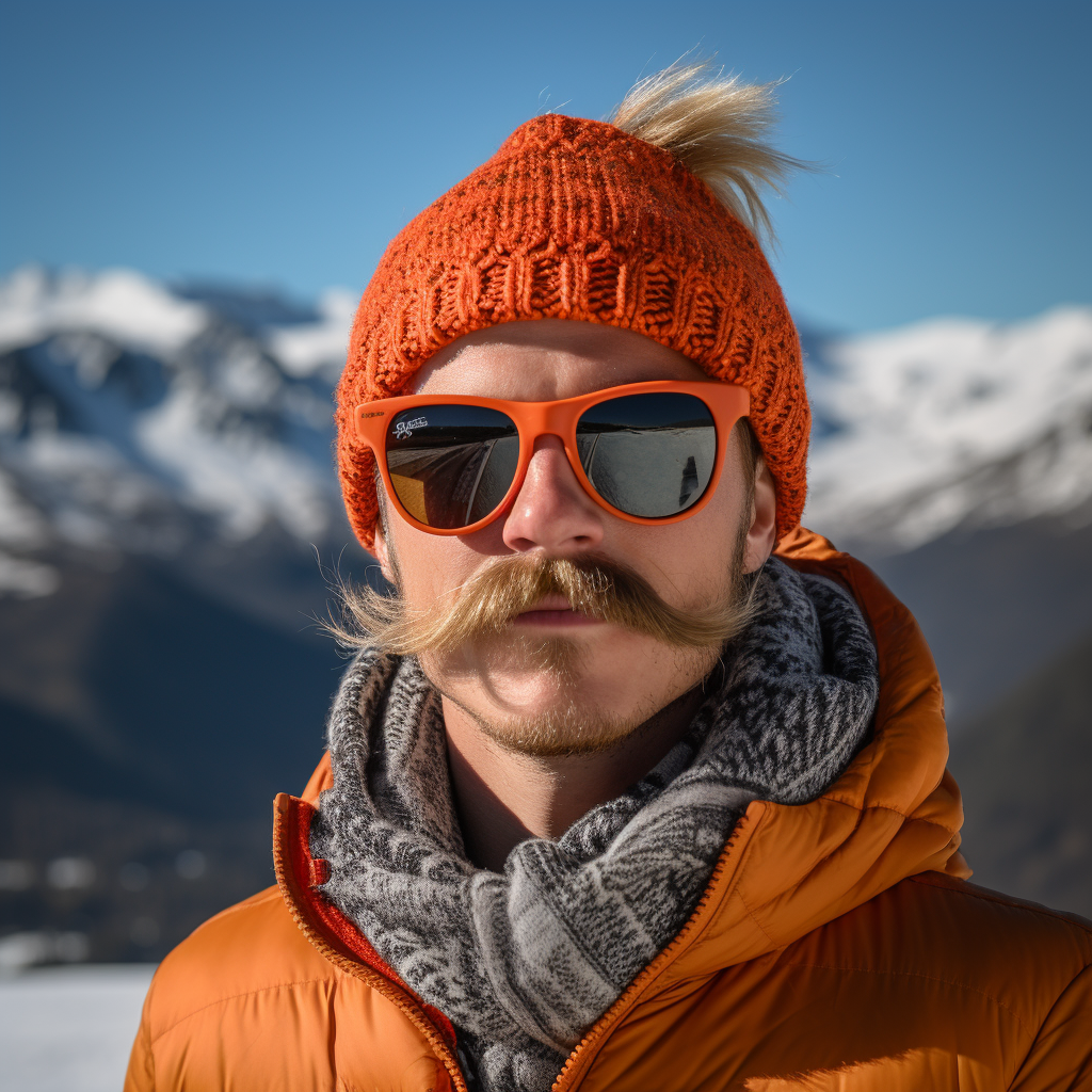 European Male Portrait with Austrian Alps Background