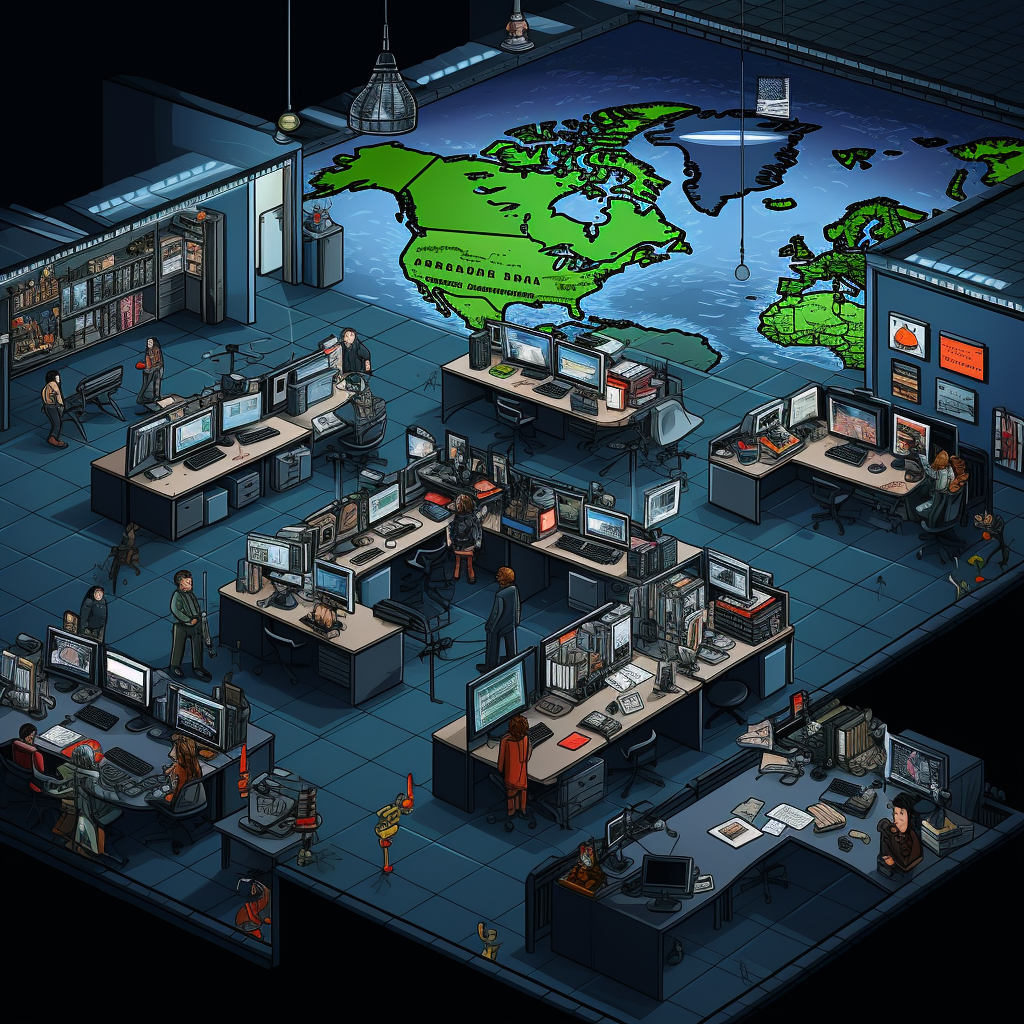 EUROPOL EC3 J-CAT Office in 8-bit Retro Style