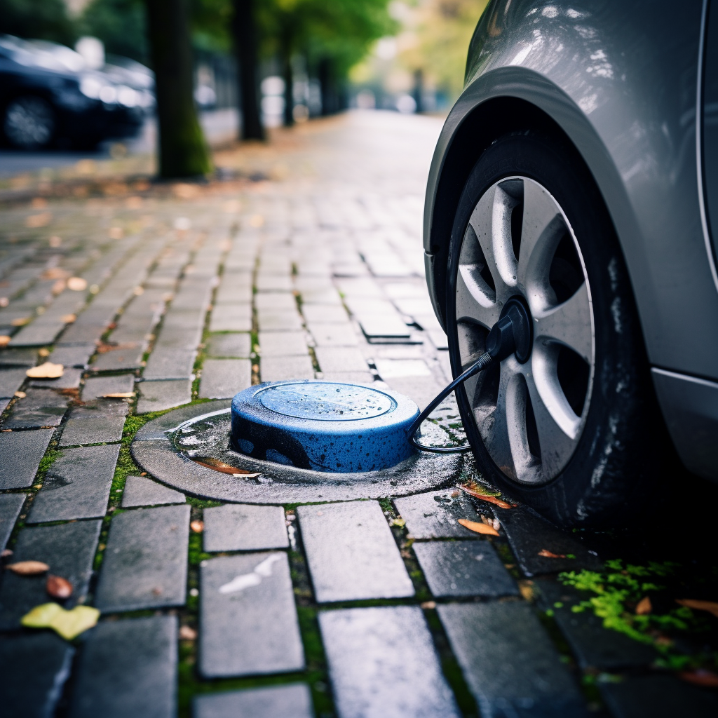 EV Charging Sign Concrete