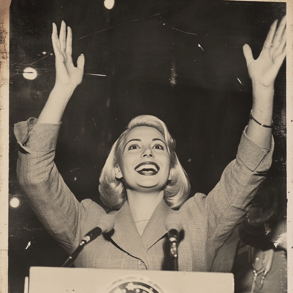 Eva Peron political speech 1960s photo