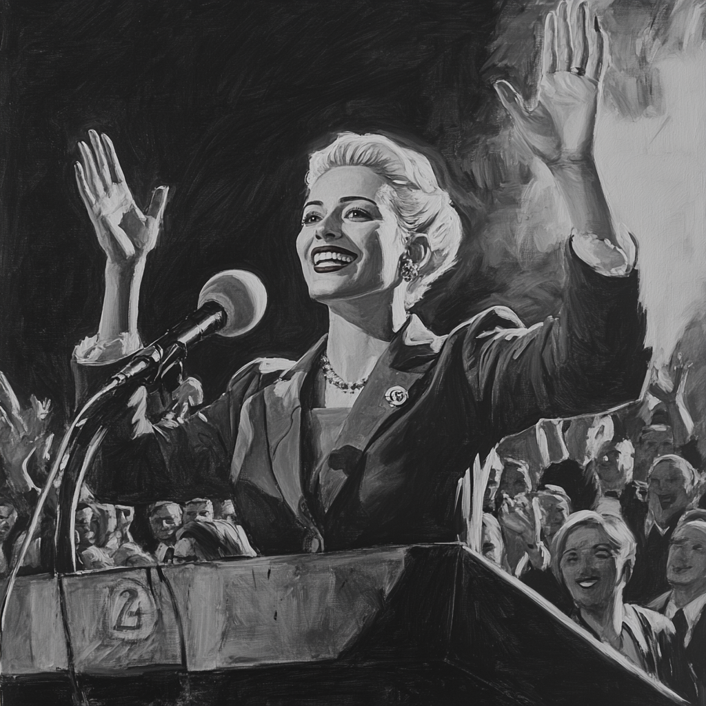 Eva Peron political speech image