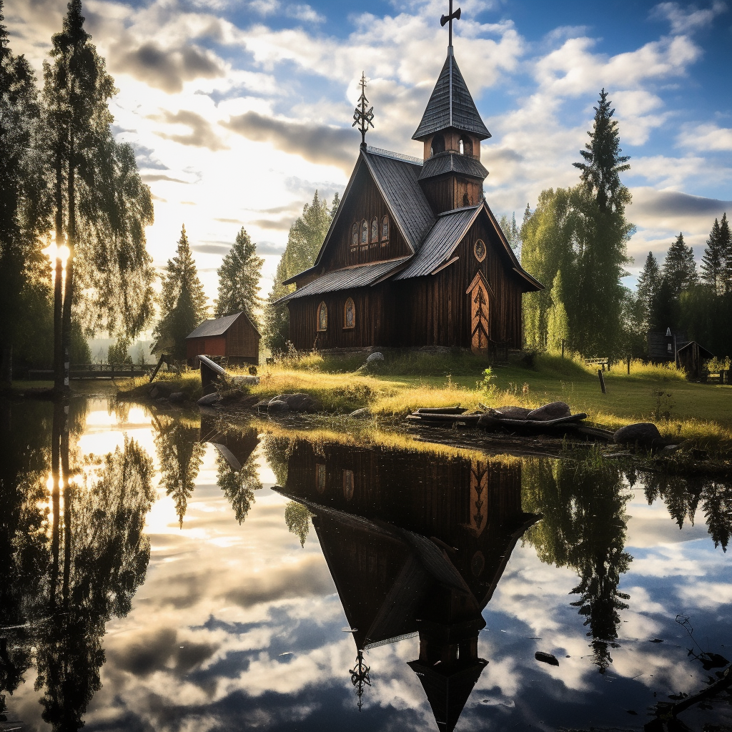 Beautiful Evijarvi Church in Ostrobothnia