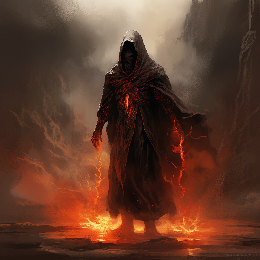 Evil Bedouin Sorcerer with Fire