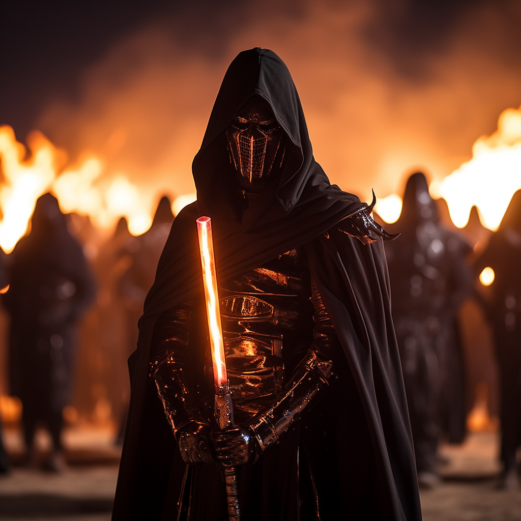 Evil Death Samurai with Lightsabers at Burning Man