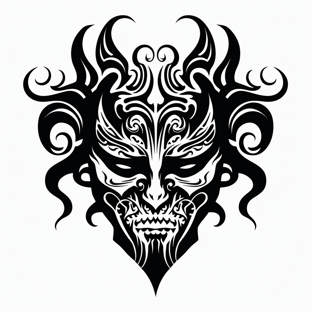 Evil Face Warrior Vector Art