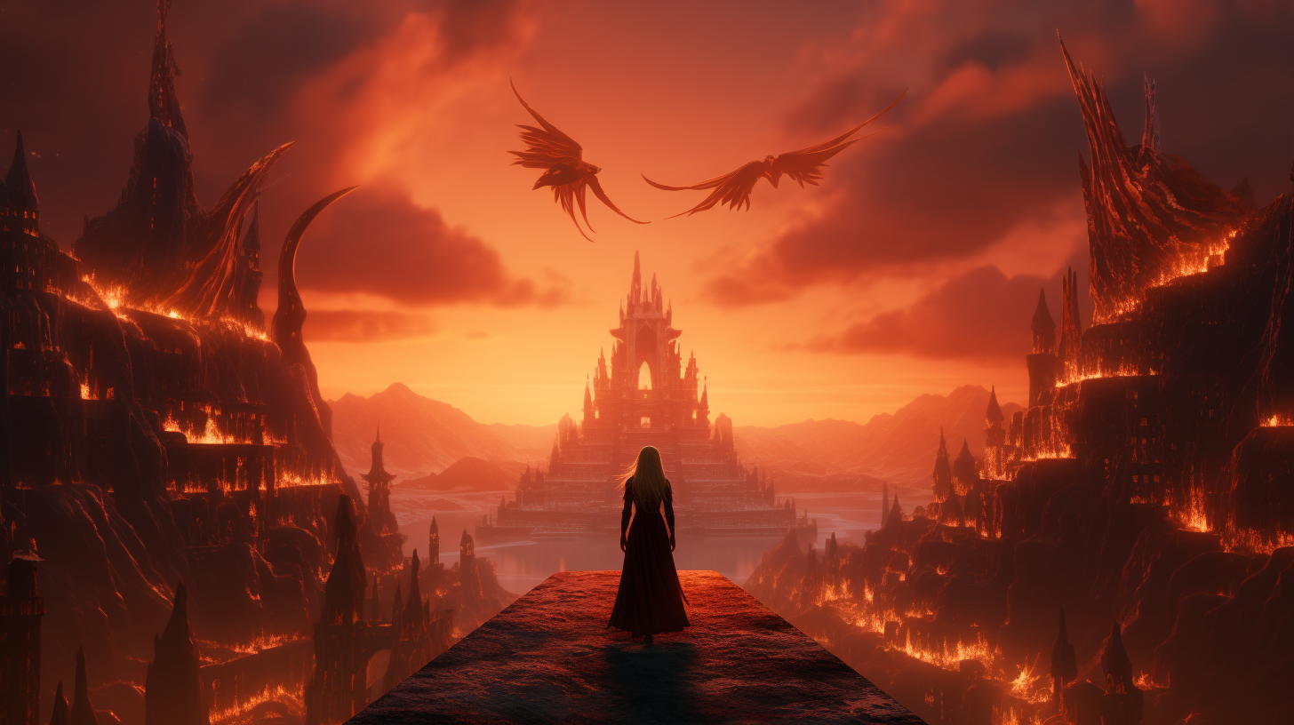 Evil Fiery Phoenix Above Arendelle