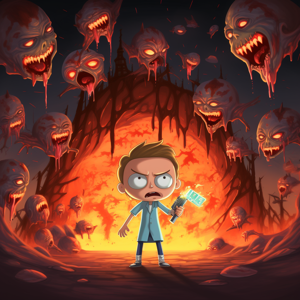 Evil Morty Love Bombing Rick Cartoon