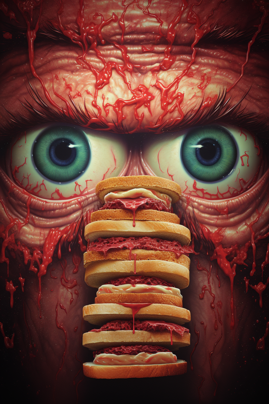 Creepy sandwich from 1980s horror movie