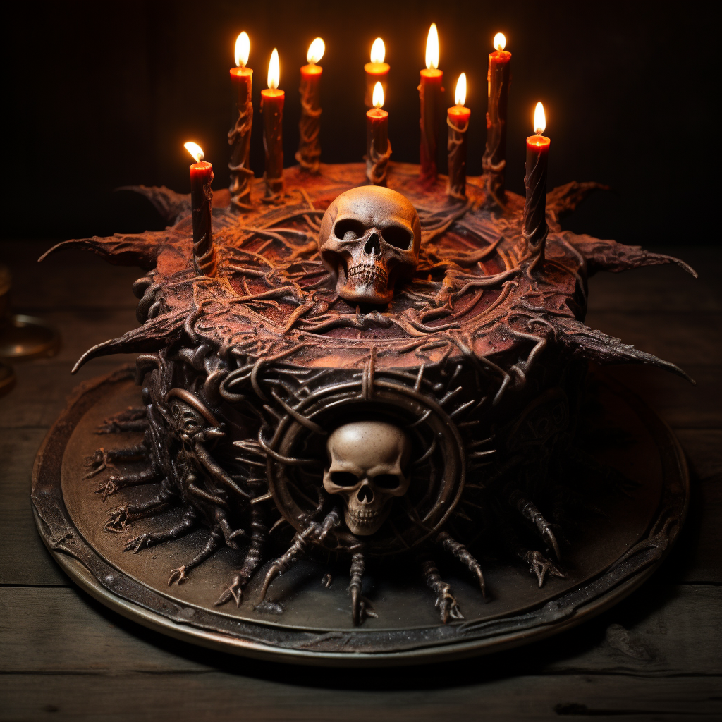 Evil summoning baked cake image