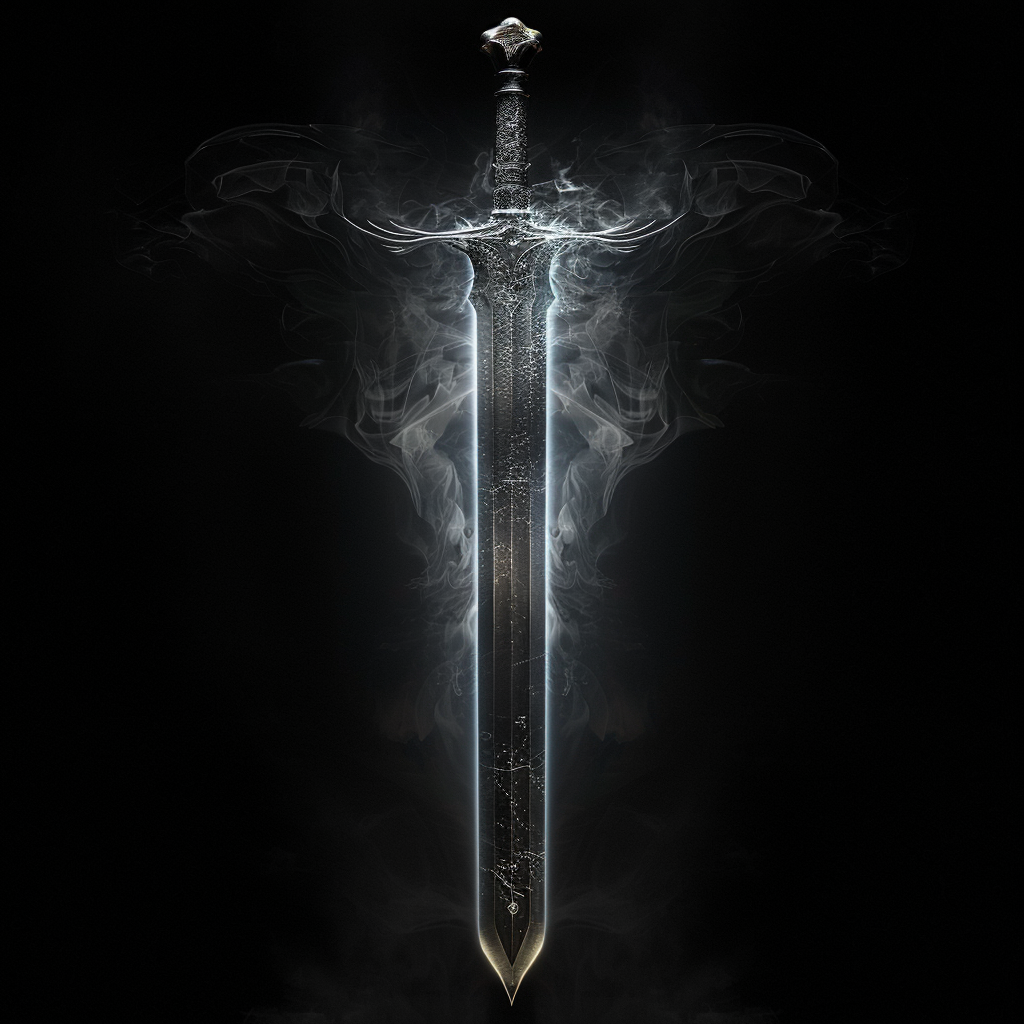 Evil sword on black background