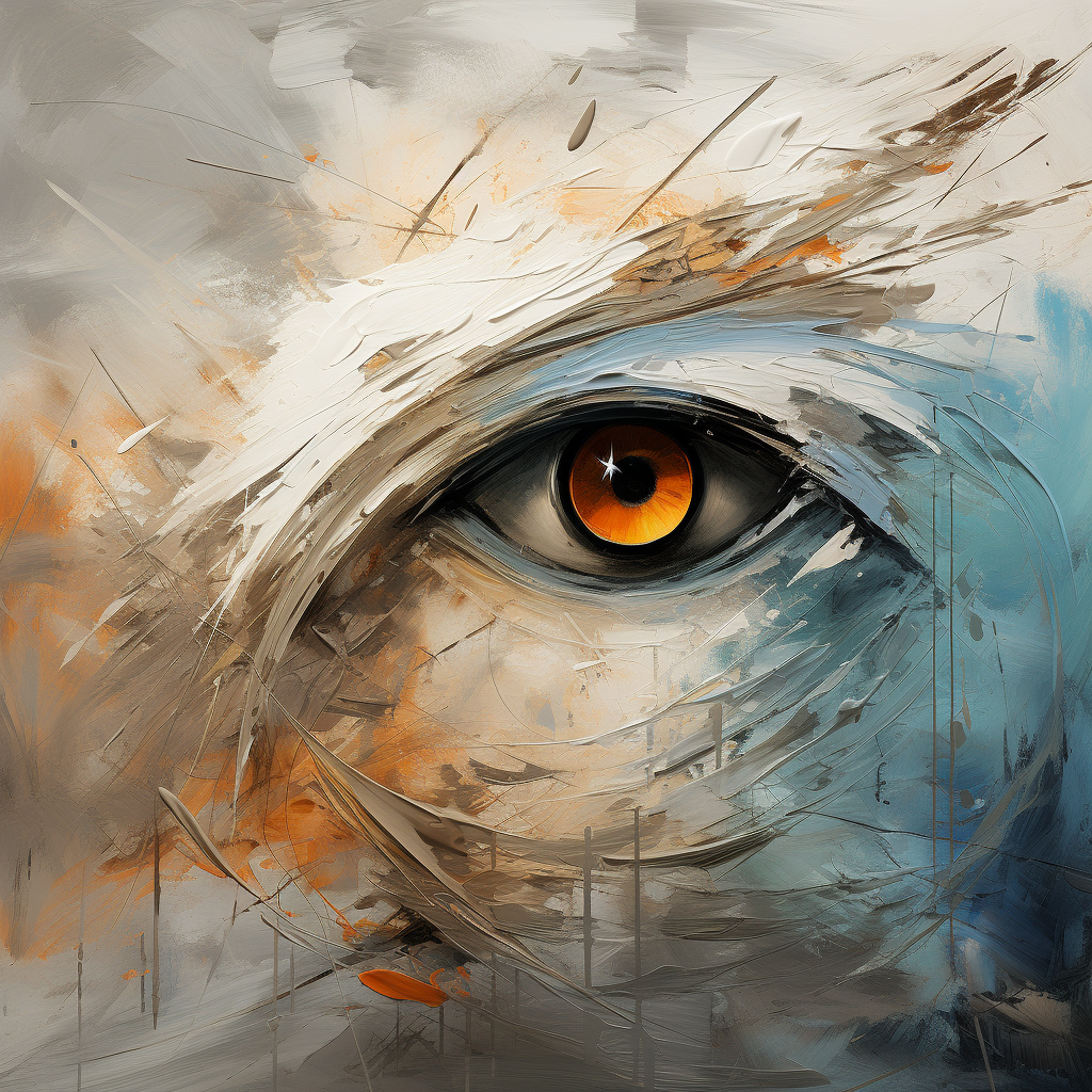 Abstract surrealism evil eye artwork