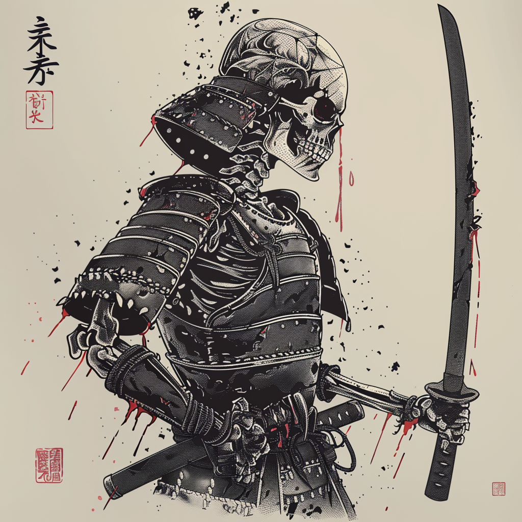 Evil Skull Samurai Armor Bones