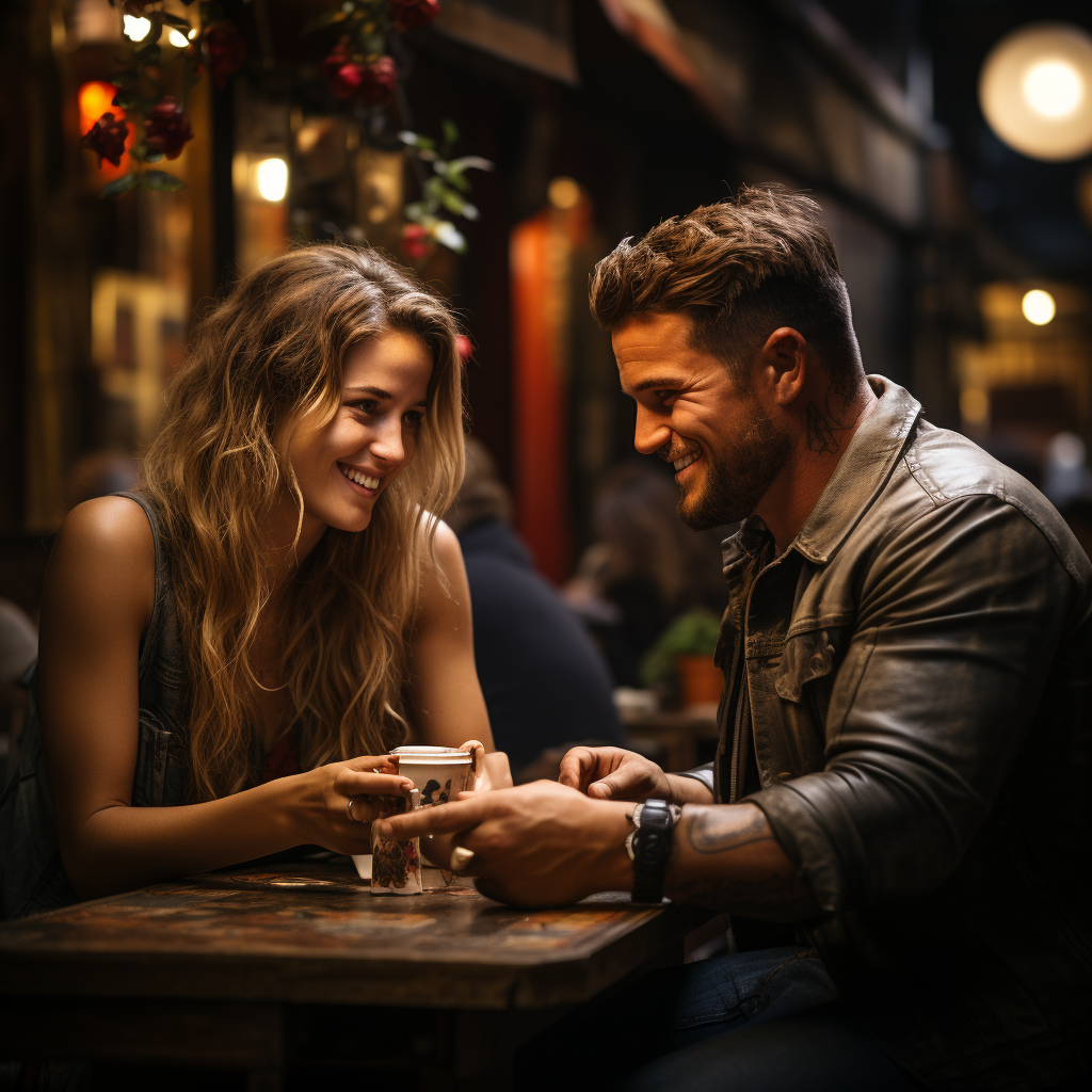 Two people exchanging business cards