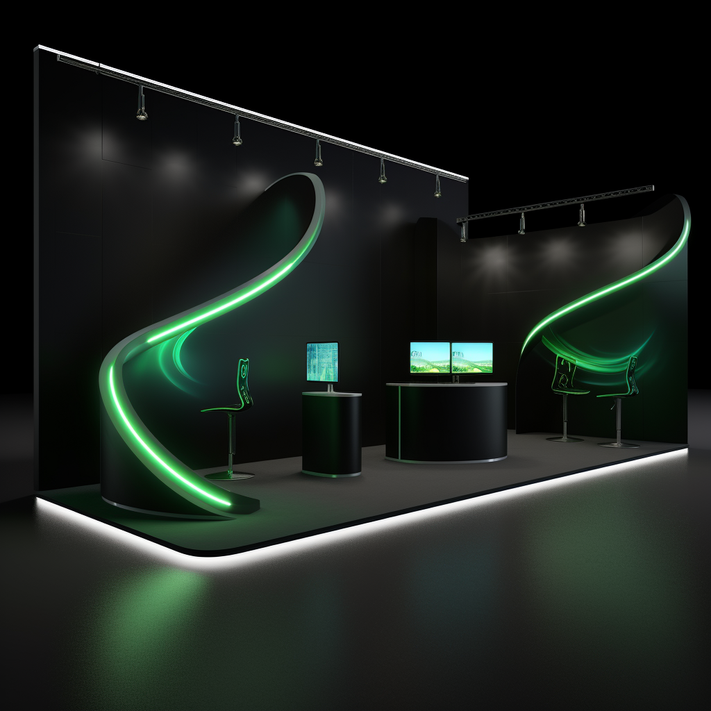 Neon Green and Black Exhibition Booth Design