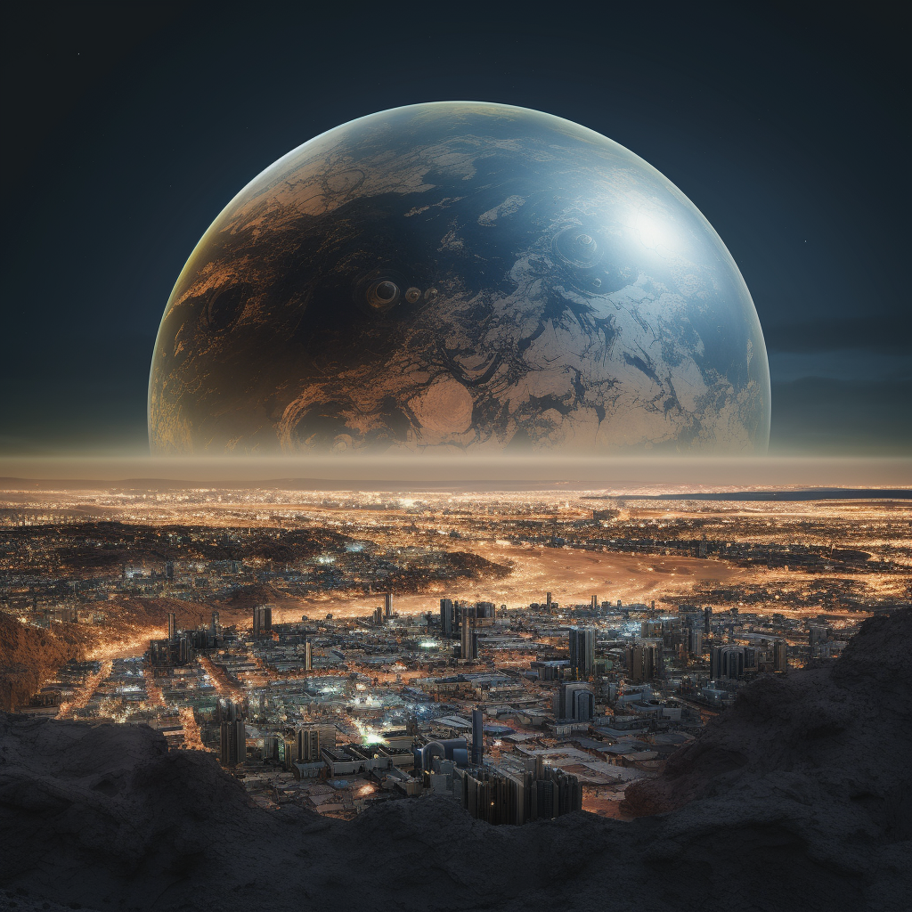 Urbanized exoplanet in space