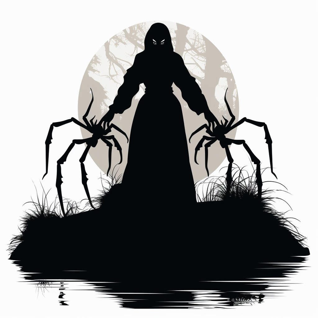 Spooky spider walking silhouette clipart