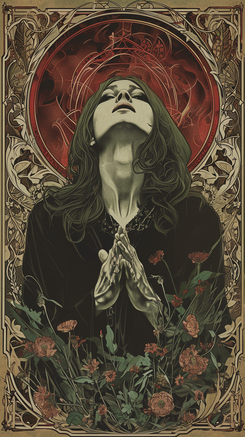 Exorcist Movie Poster Painted by Mucha