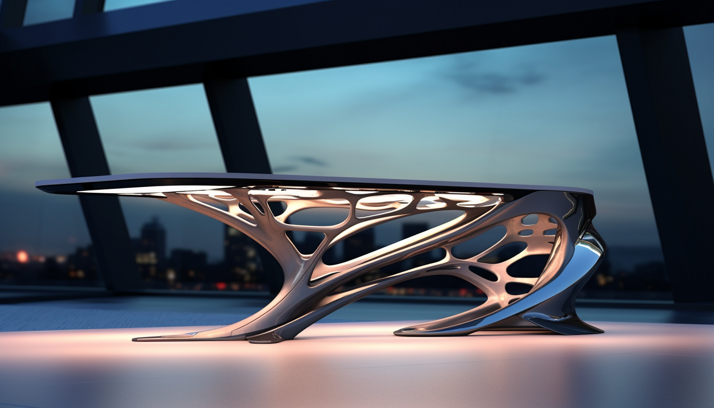 Exoskeleton Steel TV Anchor Table