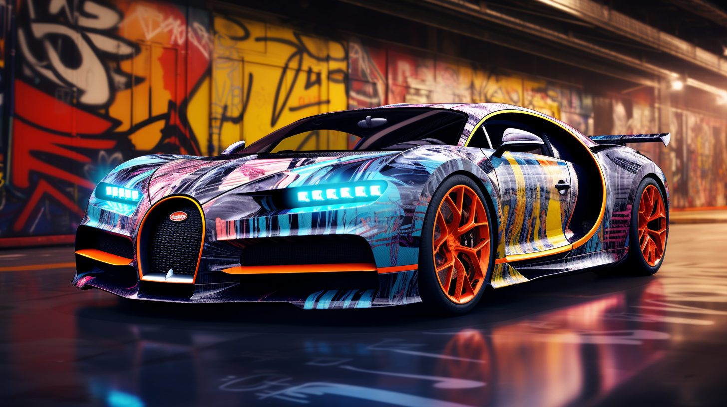 Graffiti-covered Bugatti Chiron Pur Sport