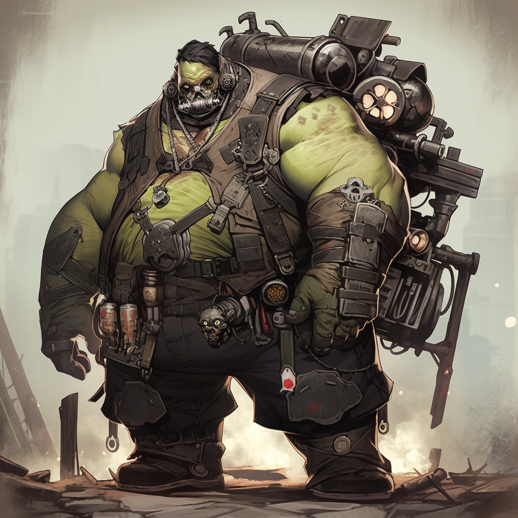 Exotic Overweight Badass Wasteland Ogre Merchant Trading Goods