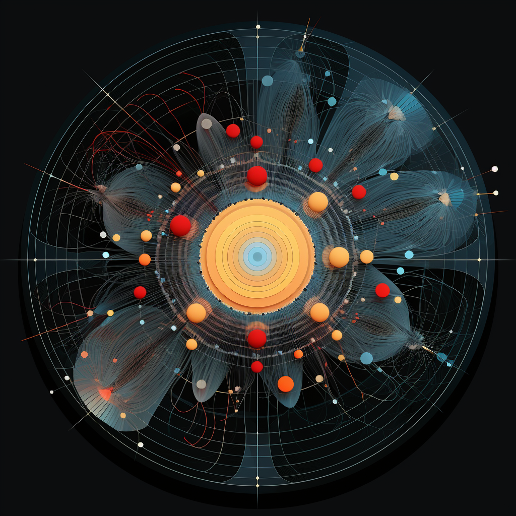 Vibrant expanding circles from center