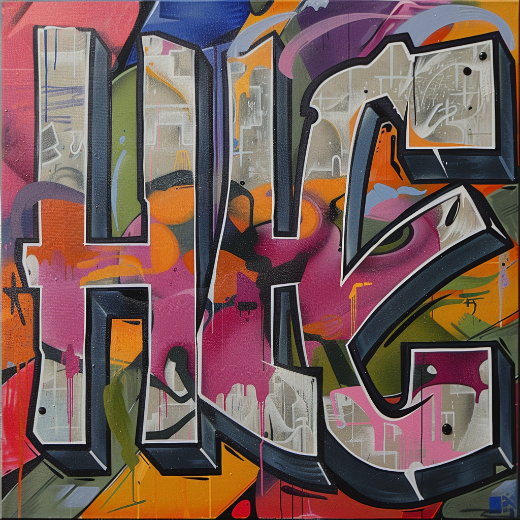 Graffiti style letters HLE art