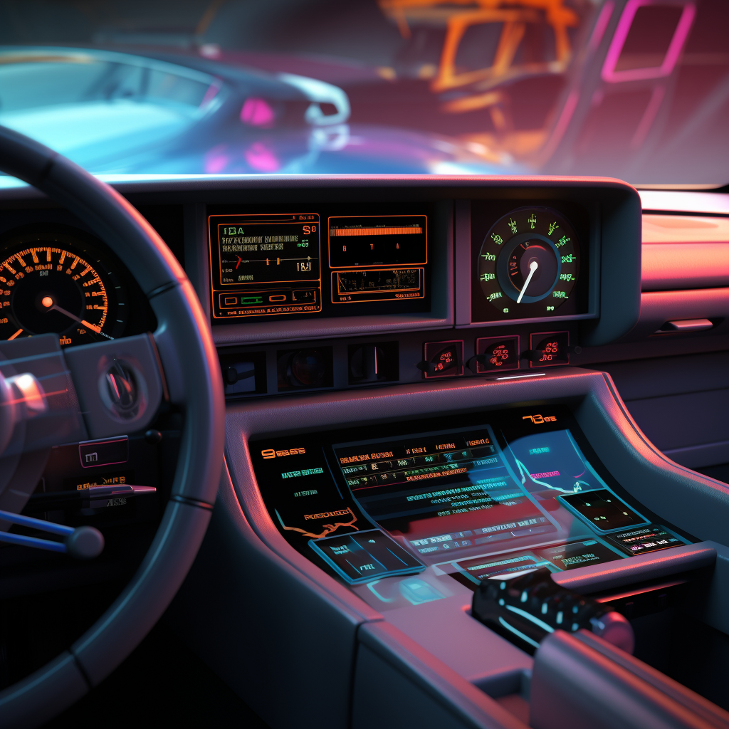 futuristic driving experience touchscreen interface