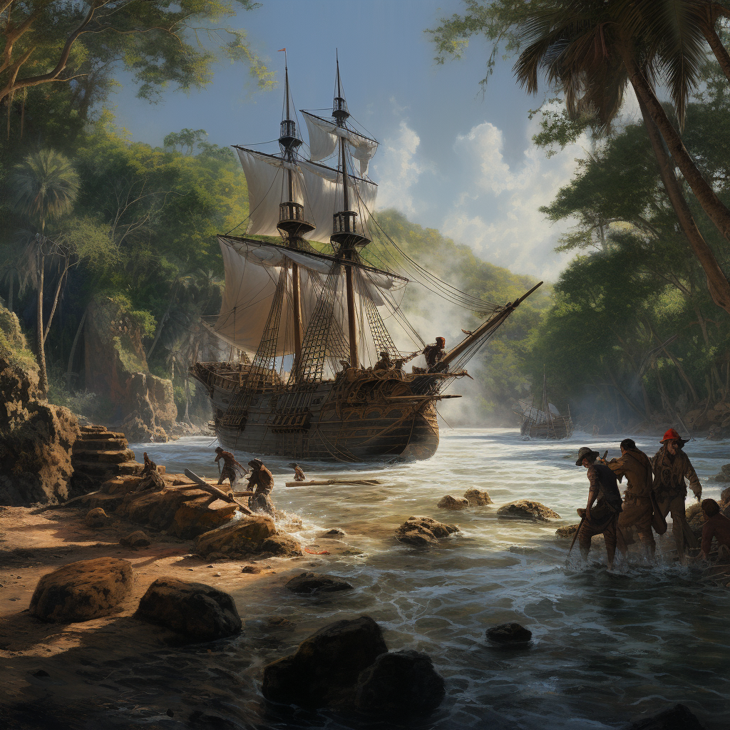 Spanish explorers ravaging Taino population on Hispaniola