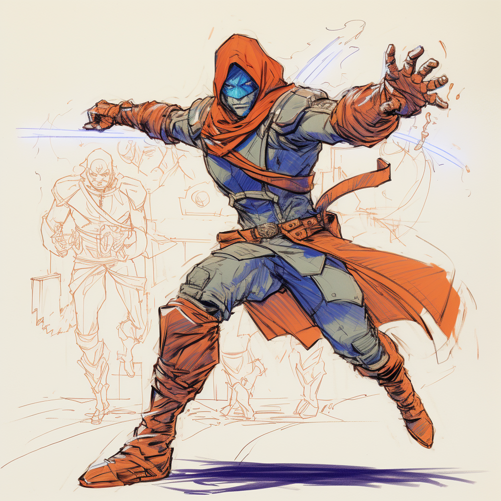 Exaggerated Action Pose Character Sketch