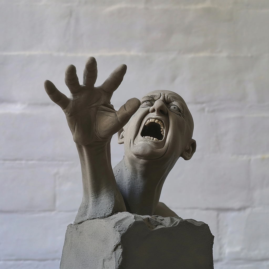 Intense Emotional Expression in Surrealistic Sculptural Gestures