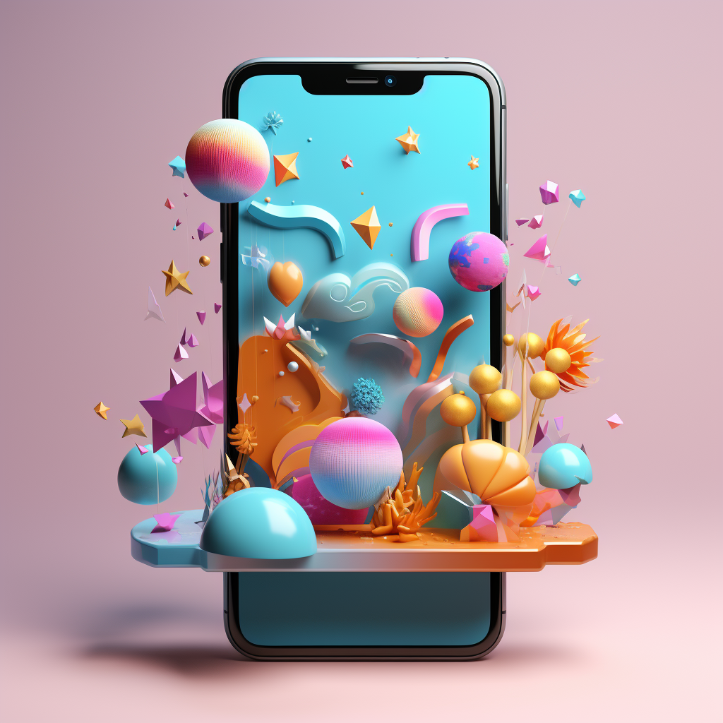 Colorful mobile videocall icon design