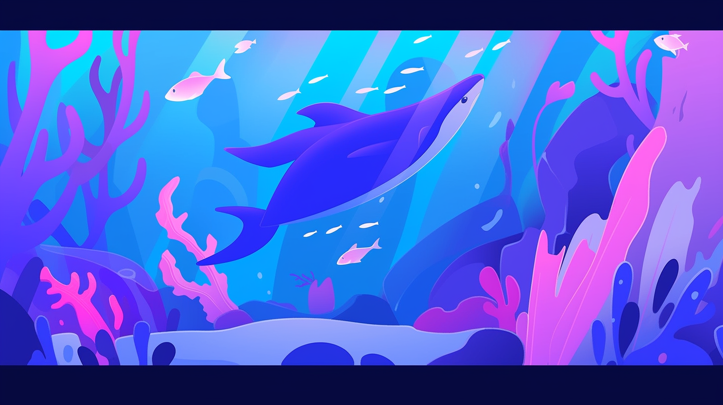 Colorful underwater scene illustration