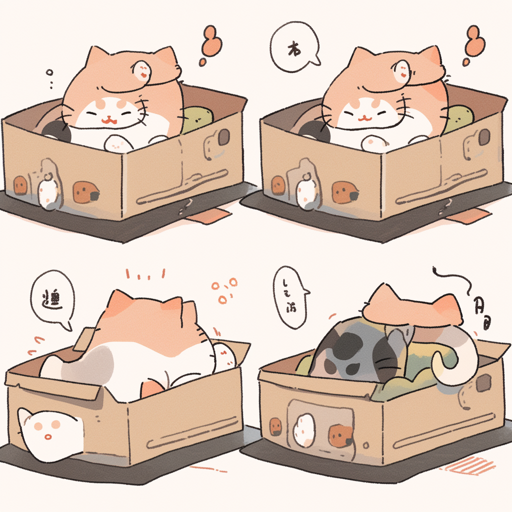 Expressive Cat Selling Various Items