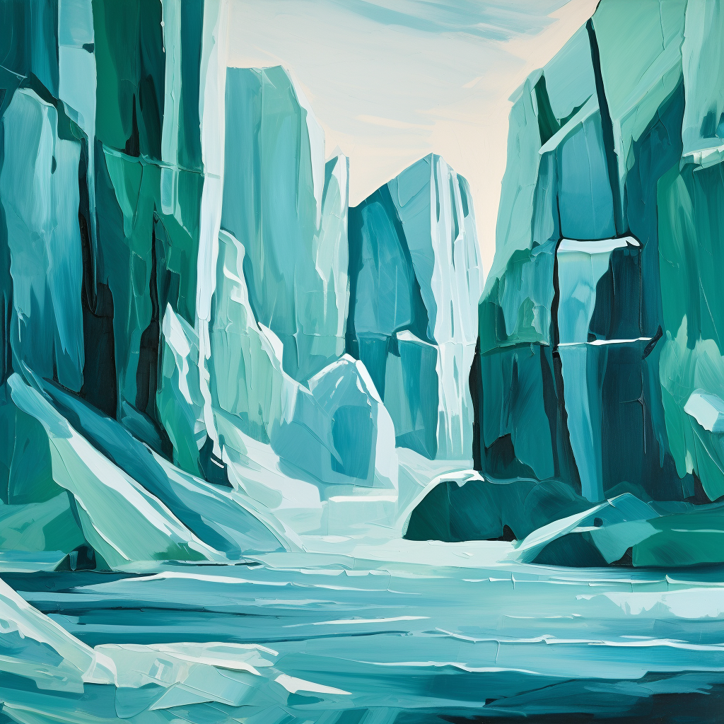 Expressive glacier painting by Alex Katz