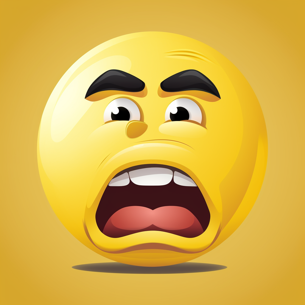 Round yellow emoji with prominent mouth creases