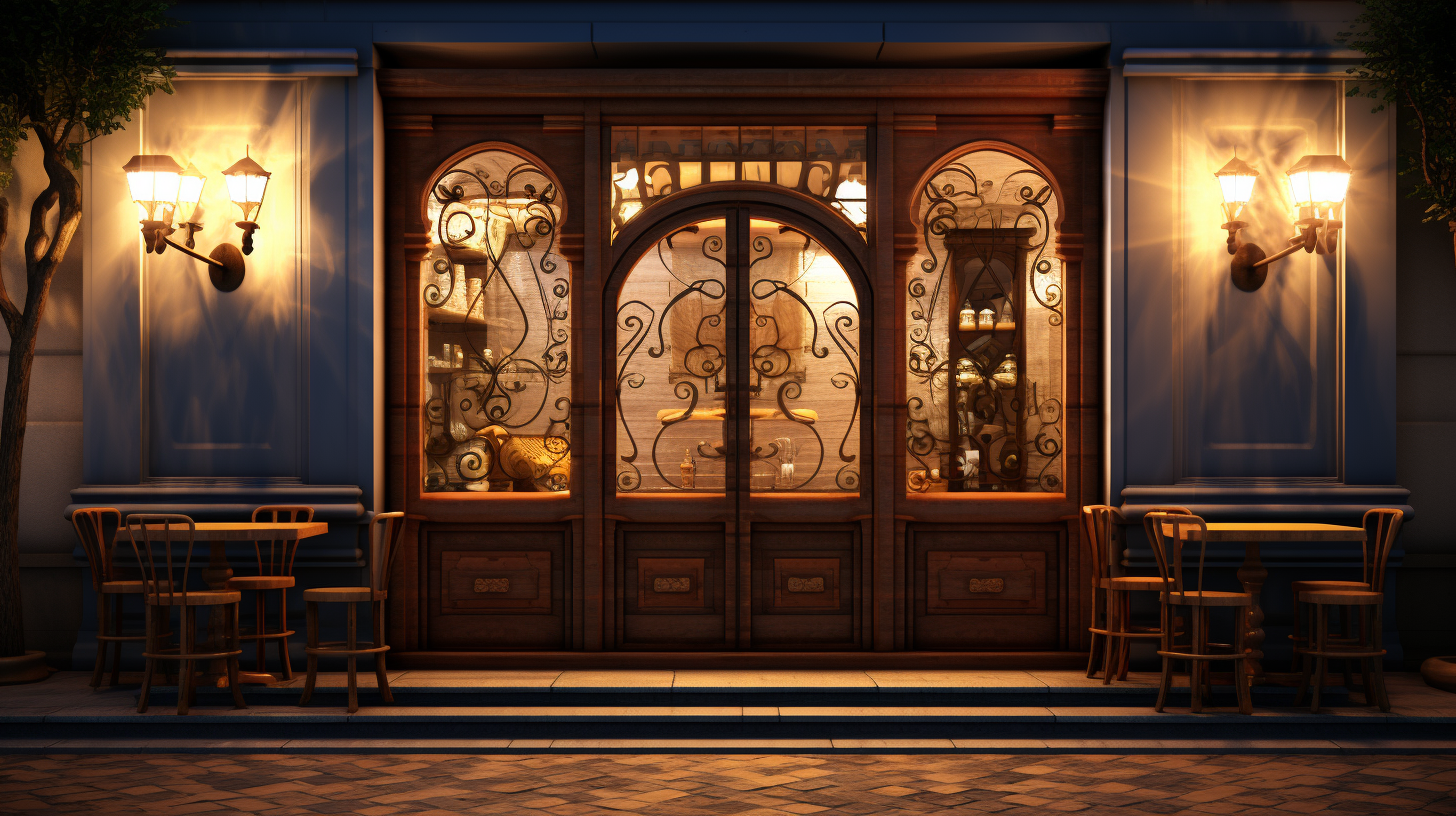 Bar exterior door design