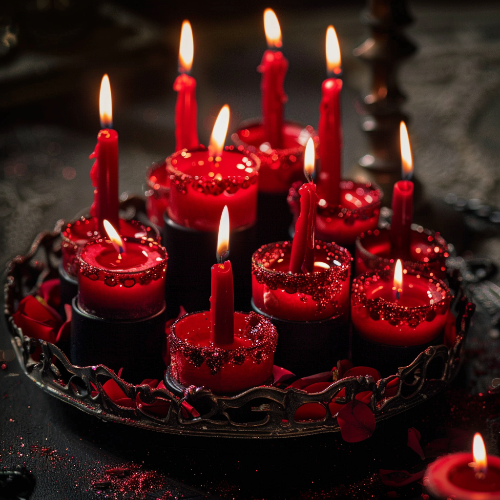 Exu being delivered with red and black candles