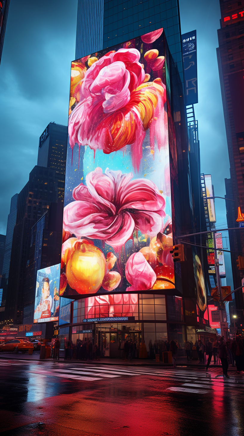 Eye-catching billboard image in Times Square