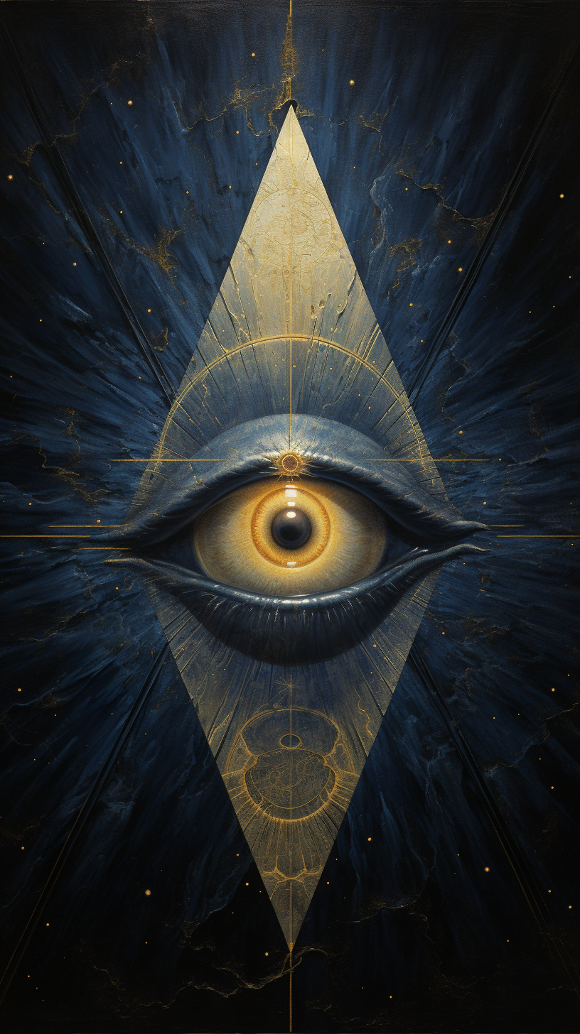 All seeing eye in triangle symbol