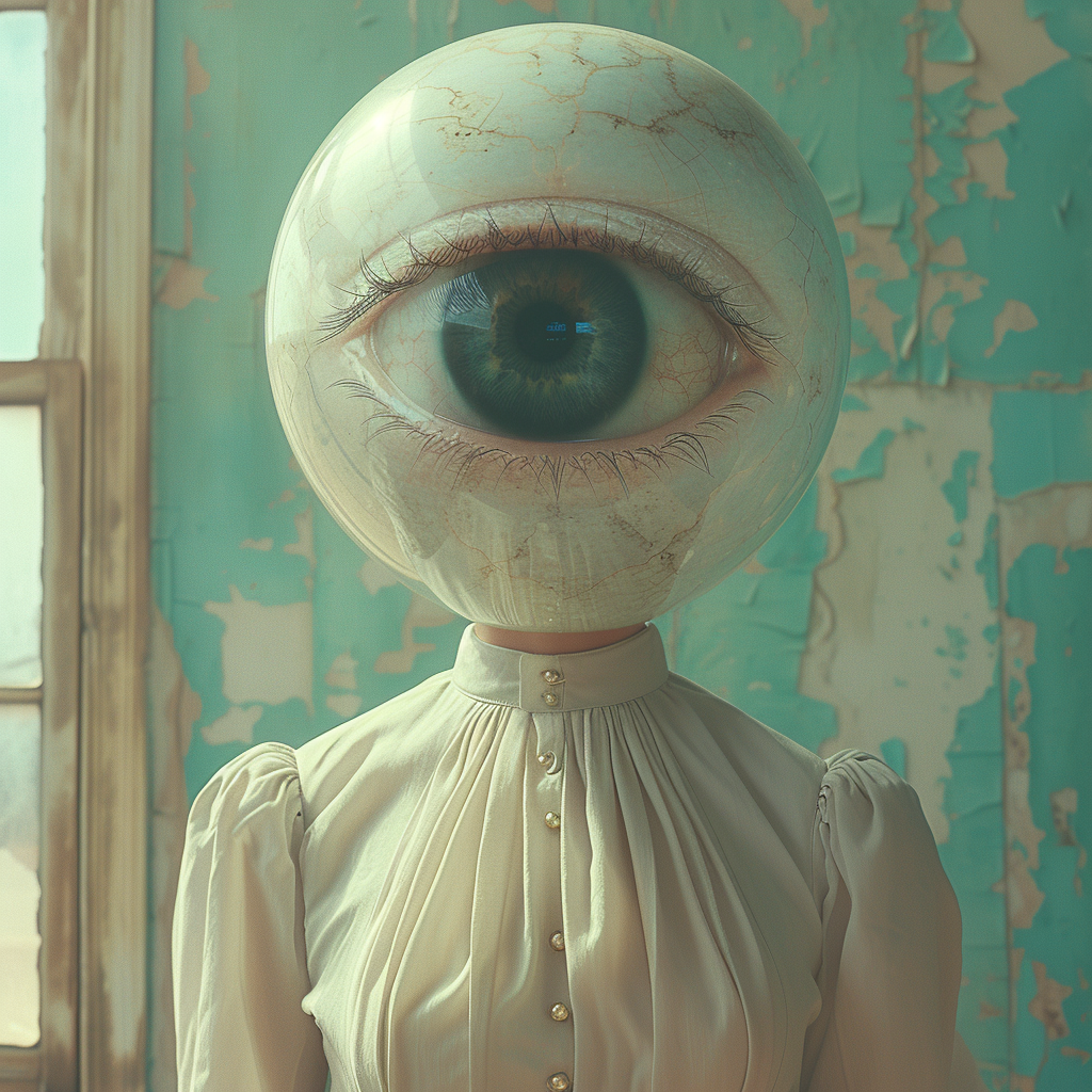 Stunning eyeball head party photo